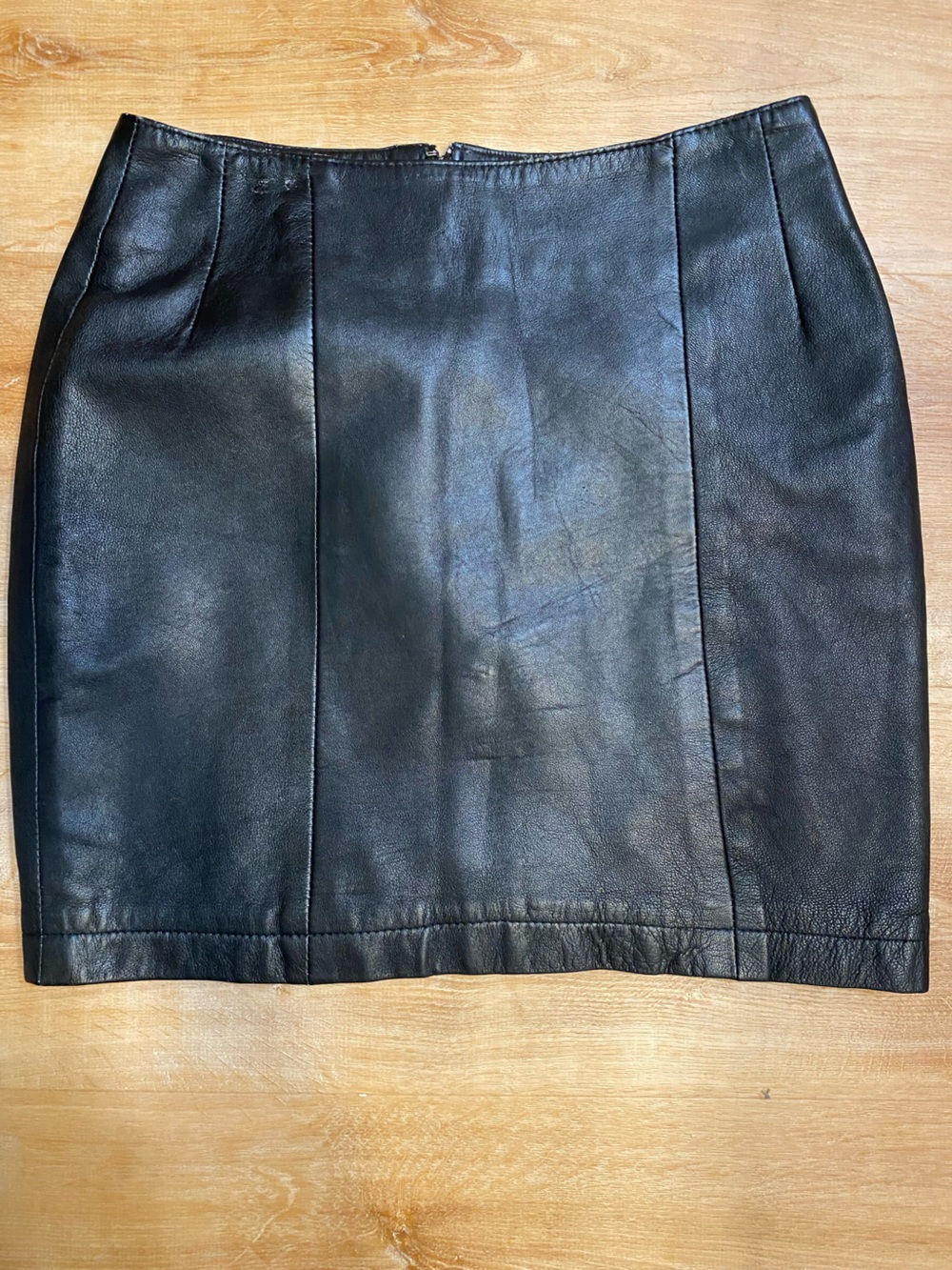 Vintage black leather skirt